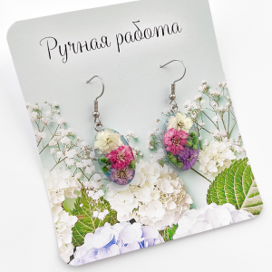 Серьги с цветами ручной работы